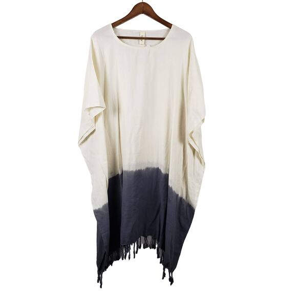 NEW! Lalay Ombre Poncho Adult White Grey OS - Picture 1 of 5